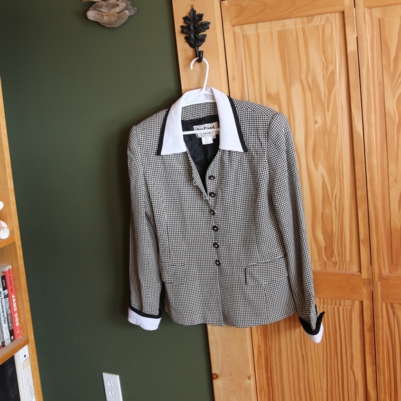 Black and white checked blazer - Size 10 - Picture 1 of 5